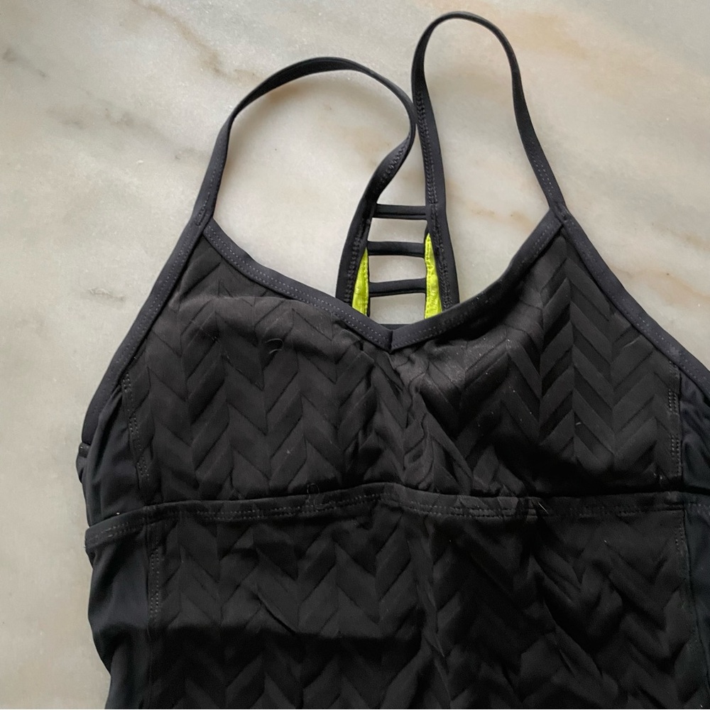 Trina Turk Black Athletic Tank Top with Neon Accents size M - Picture 2 of 6